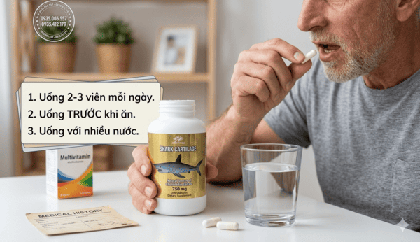 Cách Dùng Shark Cartilage 750mg Của Mỹ Chuẩn Nhất